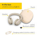 Jabra Evolve2 65 Stereo Ms Bluetooth Kabellos Headset Usb-C Beige Kopfhörer Neu