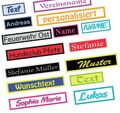 Namensschild Patches Aufnäher gestickt mit Wunschtext & Wunschgröße, Biker, MC