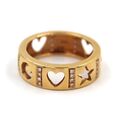 Verlobungsring aus Gold Pink 18k mit Herz, Stern Und Mond Traforti und Diamanten