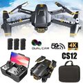 CS12 Mini Faltbare Drohne mit 4K Dual Kamera 5G WIFI FPV RC Quadcopter + 3x Akku