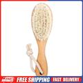 Natural Soft Wooden Bristle Brush Easy Hang Comb Hair Care Promote Blood Flow