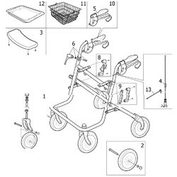 Ersatzteile Invacare P452E 3 Rollator