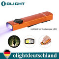 Olight Arkfeld UV EDC Taschenlampe mit dualer Lichtquelle Orange Aufladbar USBDE