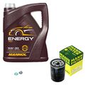 MANN-FILTER Ölfilter 5 L MANNOL Energy 5W-30 für Nissan Note 1.4 Micra