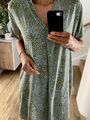 Kleid Grün Türkis NEU 36 38 S M MIDI Schlupfkleid Tunikakleid