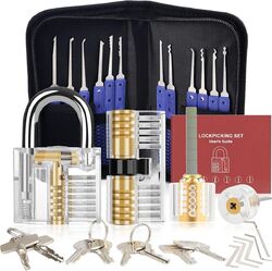 Das Lockpicking-Set enthält 24 Lockpicking-Werkzeuge und ein Übungsschloss