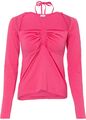 Neu modisches Shirt mit Raffung Gr. 36/38 Flamingopink Damen Langarmshirt