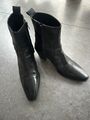 MANGO Stiefelette Damen Ankle Boots Booties Cowboy Gr. EU 40 Schwarz