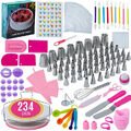 234tlg Profi Backzubehör Set Tortendekoration Spritztüllen Kuchen Design Kit