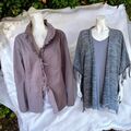 Set ULLA POPKEN  Jacke Blazer + Überwurf/Poncho  Grösse 46/48