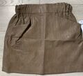  Zara Minirock Leder-Optik NEU taupe brauner Kunstleder mini-skirt  Elastic Band