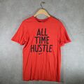 Vintage Nike All Time Hustle Print T-Shirt M Rot Herren Sommer Outdoor Sport