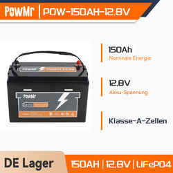 PowMr 12V 100Ah 150Ah LiFePO4 Akku Lithium Batterie Wohnmobil 