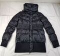 GUESS GRÖSSE L 14 UK DAMEN SCHWARZ DAUNEN GEFÜLLT GEFÜTTERTE JACKE TRICHTERAUSSCHNITT WINTERMANTEL