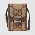 Gucci Horsebit 1955 Jumbo GG Mini Bag In Camel Ebony 880€