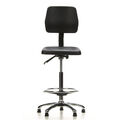 Hocker / Drehhocker / Arbeitsstuhl TOP WORK 11 Hartschaum schwarz Chrom hjh OFFI