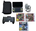 New Nintendo 2DS XL Schwarz Handheld Spielekonsole + 3 Spiele Gebraucht -LESEN ✅