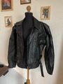 True Vintage winter retro Jacke Bikerjacke aus echtem Leder Lederjacke