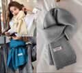 Winter Damen Frauen langer Strickschal warm weich einfarbiges Wolltuch Umhang