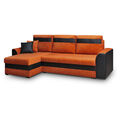 Ecksofa Couch Mit Schlaffunktion und Stauraum Eckcouch Sofa TOMMY Orange