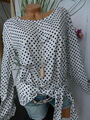 Tom Tailor Bluse Tunika Langarmshirt Gr. 34 bis 46 weiß mit Punkten (243) 