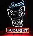 Neu Spuds Mackenzie Bud Light Budweiser Echtglas Leuchtreklame Bier Bar Wohndeko