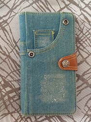 Schutz Hülle für Samsung Galaxy J7 2016 Handy Tasche Etui Wallet Jeans 