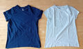 2x Mädchen T-SHIRTS Gr. 158/164 cremeweiß + blau Kurzarm H&M / WE FASHION Sommer