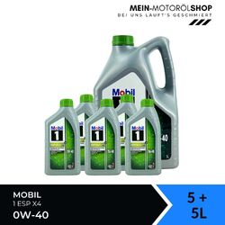 Mobil 1 ESP X4 0W-40 Mercedes MB 229 VW 511 00 Porsche 5+5 Liter = 10 Liter