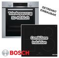 Herdset Bosch Einbaubackofen Induktionskochfeld Booster autark 60 cm CombiZone