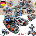 4 IN 1 Technik Ferngesteuert Bauspielzeug mit LED Licht RC Roboter Tracked Racer