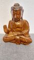 Buddha Figur sitzend in Holzoptik, 23 cm Deko Thai  Meditation Haus Garten