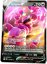 Pokemon Karte TCG Drapion V 118/196 Verlorener Urspung Holo Rare Fullart Englisc