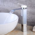 Hoch Badarmatur Wasserfall Badezimmer Chrom Wasserhahn Bad Armatur Waschbecken