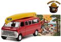 FORD Club Wagon + Boat - Smokey Bear - 1969 - red - Greenlight 1:64