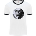 Totenkopf Mond Gothic Halloween Zombie Biker Herren Ringer T-Shirt