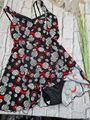 Lascana Tankini Badeanzug Badekleid Gr. 46 bis 52 B Schwarz gemustert (935) NEU