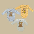 Babykleidung Langarm Body 3er Set Bär Mädchen/Junge 62/68/74/80/86