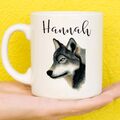 Personalisierter Wolfsbecher | Wolfsgeschenke | Geschenke für Wolfsliebhaber