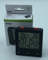 Mebus Digitaler Funkwecker mit Thermometer, Datumsanzeige, Zwei Weckzeiten