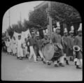 CHINESISCHE BESTATTUNGSBAND & HAUPTTRAUER PORZELLAN UM 1920 Magische Laterne Dia FOTO