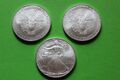 3x1oz UNZE SILBER-MÜNZE USA AMERIKA "AMERICAN EAGLE" 999.9 FEINSILBER 2010