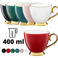 Kaffeetasse Gold Becher Porzellan Kaffeebecher Tasse Royal Vintage groß 400 ml