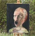 Abstract - "Monster? A head ?", large oil on canvas painting artist from Berlin
