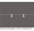 NEWAVE Kordel mit Drehgleiter d 5,3mm Abst.6 cm. Gerster Kette Gleiterkordel NEU