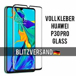 Voll Kleber Schutzglas Huawei P30 Pro Displayschutzfolie Folie 9H Hart Glas