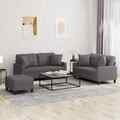 Sofagarnitur Kissen Sessel Sofa Couch Designsofa 3tlg. Schwarz Kunstleder vidaXL