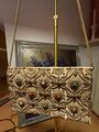 Vintage Abendtasche Beige mit Gold und Großen Perlen