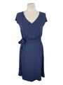 TOM TAILOR | Kleid Blau Jerseykleid Shirtkleid Kurzarm Bindegürtel Gr. bis 36-44