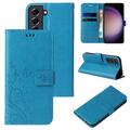 Handy Tasche für Samsung Galaxy S23 Handyhülle Blumen Buch Klapp Cover Case Blau